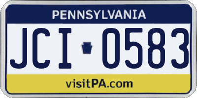 PA license plate JCI0583