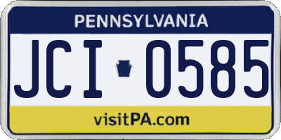 PA license plate JCI0585