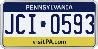 PA license plate JCI0593