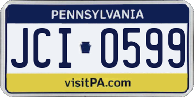 PA license plate JCI0599