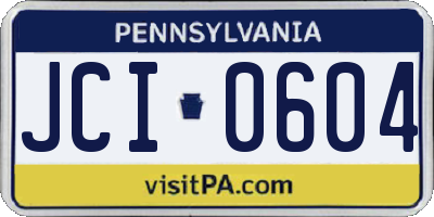 PA license plate JCI0604