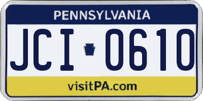PA license plate JCI0610
