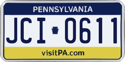 PA license plate JCI0611