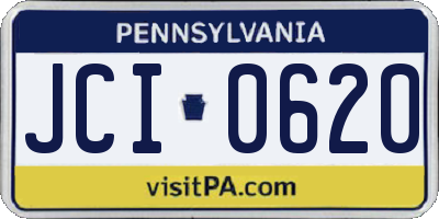 PA license plate JCI0620