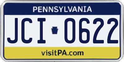 PA license plate JCI0622