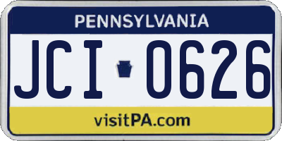 PA license plate JCI0626