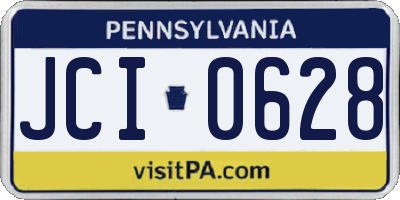 PA license plate JCI0628