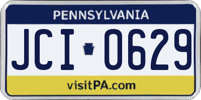 PA license plate JCI0629