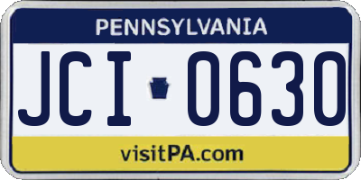 PA license plate JCI0630