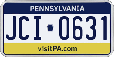 PA license plate JCI0631