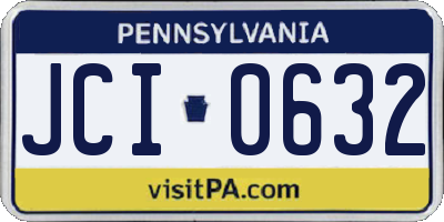 PA license plate JCI0632
