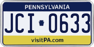 PA license plate JCI0633