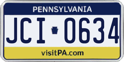 PA license plate JCI0634