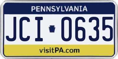 PA license plate JCI0635