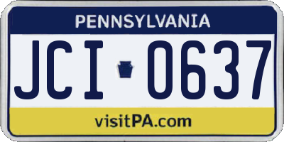 PA license plate JCI0637