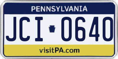 PA license plate JCI0640