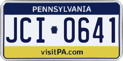 PA license plate JCI0641