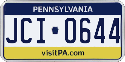 PA license plate JCI0644