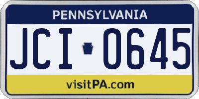 PA license plate JCI0645