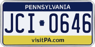 PA license plate JCI0646