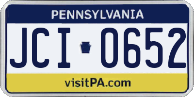 PA license plate JCI0652