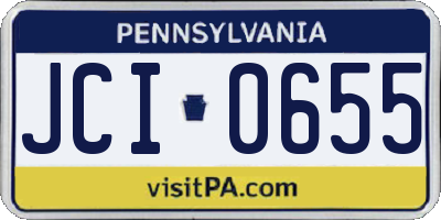 PA license plate JCI0655