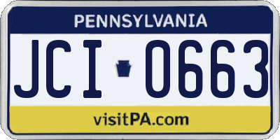 PA license plate JCI0663