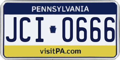 PA license plate JCI0666