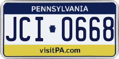 PA license plate JCI0668