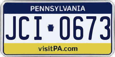 PA license plate JCI0673