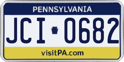PA license plate JCI0682