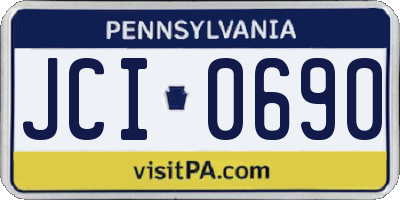 PA license plate JCI0690