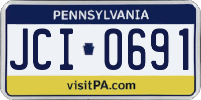 PA license plate JCI0691