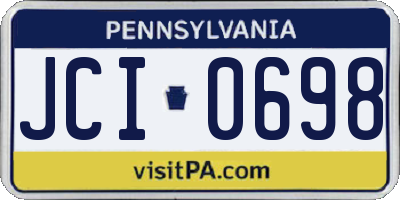 PA license plate JCI0698