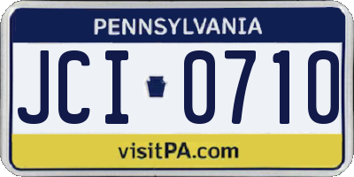 PA license plate JCI0710