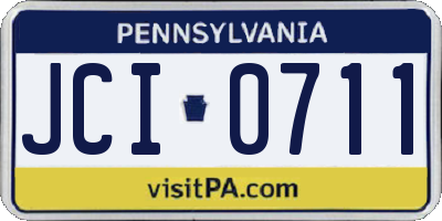 PA license plate JCI0711