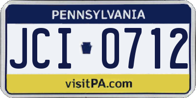 PA license plate JCI0712