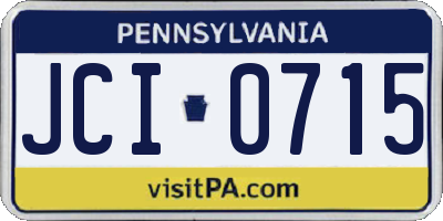 PA license plate JCI0715