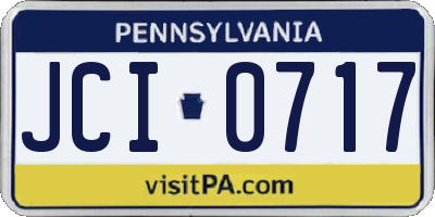 PA license plate JCI0717