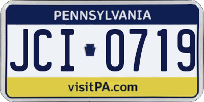 PA license plate JCI0719
