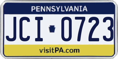 PA license plate JCI0723
