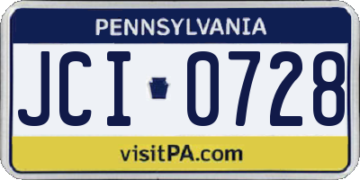 PA license plate JCI0728