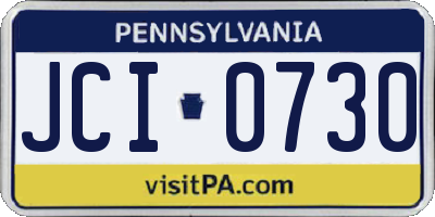 PA license plate JCI0730