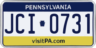 PA license plate JCI0731