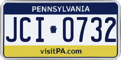 PA license plate JCI0732