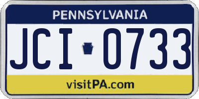 PA license plate JCI0733