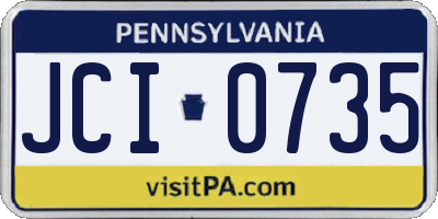 PA license plate JCI0735