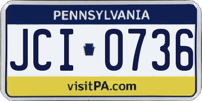 PA license plate JCI0736