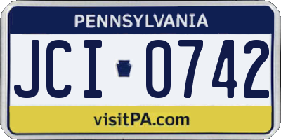 PA license plate JCI0742