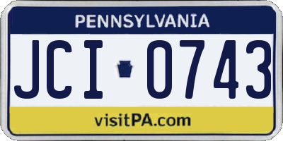 PA license plate JCI0743